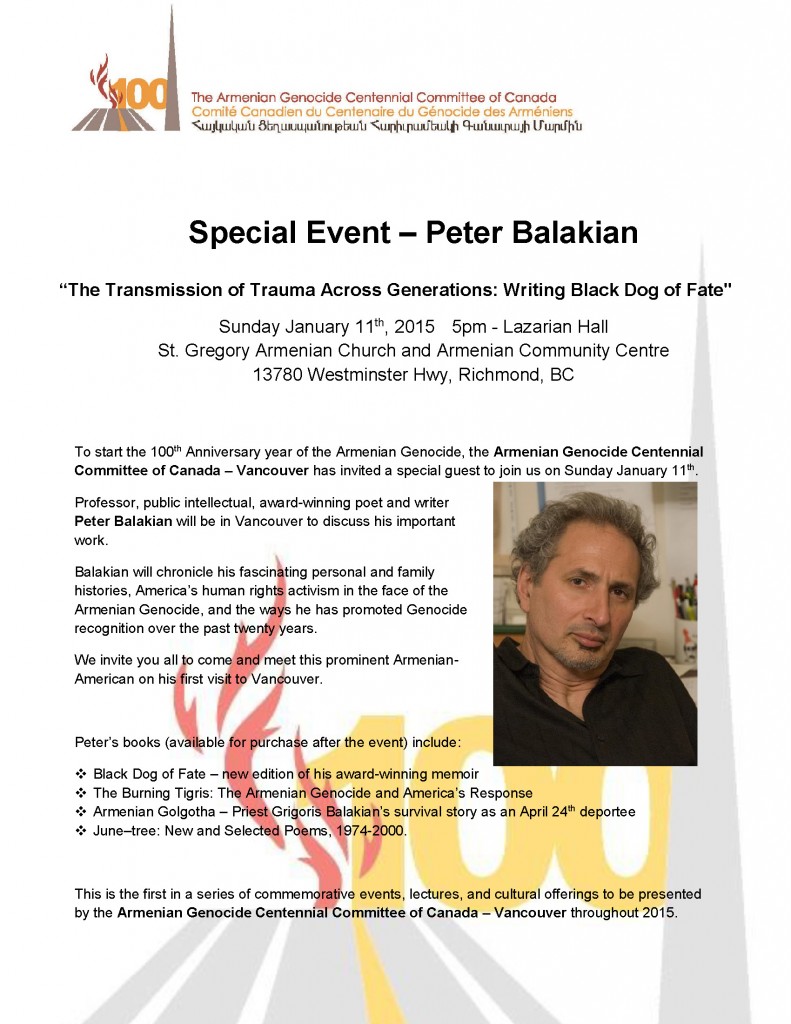 AGCCCV - Peter Balakian Jan 11 2015