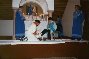 Very first Washing of the feet ceremony